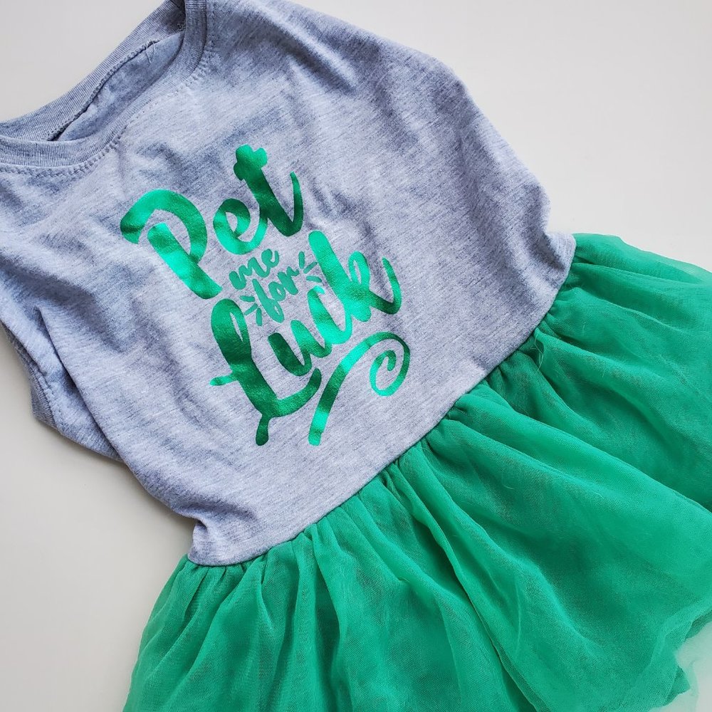 St Patrick's Day Tutu t-shirt dress Irish luck for dog - Picture 2 of 4